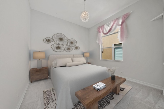 12520 NW 79th Mnr, Parkland, FL 33076 - bedroom featuring carpet floors, baseboards, and a notable chandelier