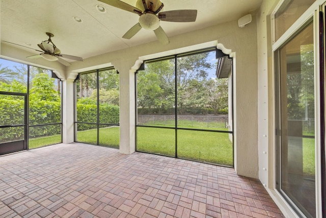12520 NW 79th Mnr, Parkland, FL 33076 - unfurnished sunroom featuring plenty of natural light and a ceiling fan