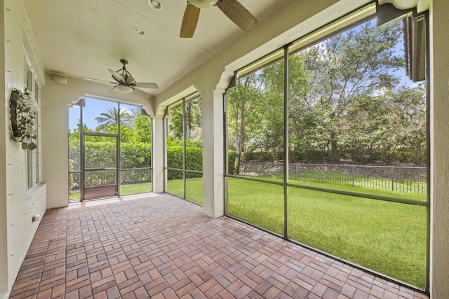 12520 NW 79th Mnr, Parkland, FL 33076 - unfurnished sunroom featuring a ceiling fan