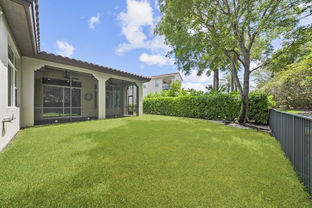 12520 NW 79th Mnr, Parkland, FL 33076 - view of yard featuring ceiling fan and fence