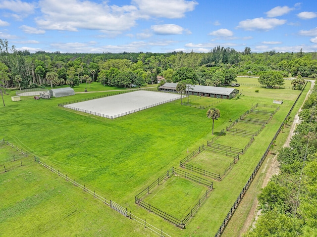 aerial view featuring a rural view