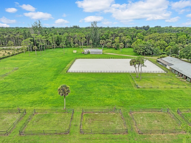 bird's eye view with a rural view