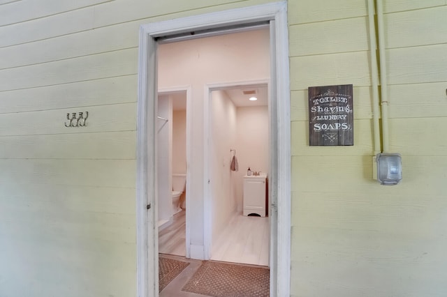 hall featuring hardwood / wood-style floors