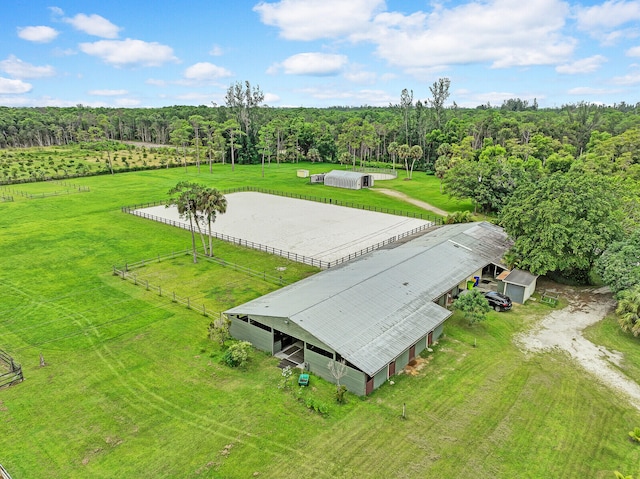 bird's eye view featuring a rural view