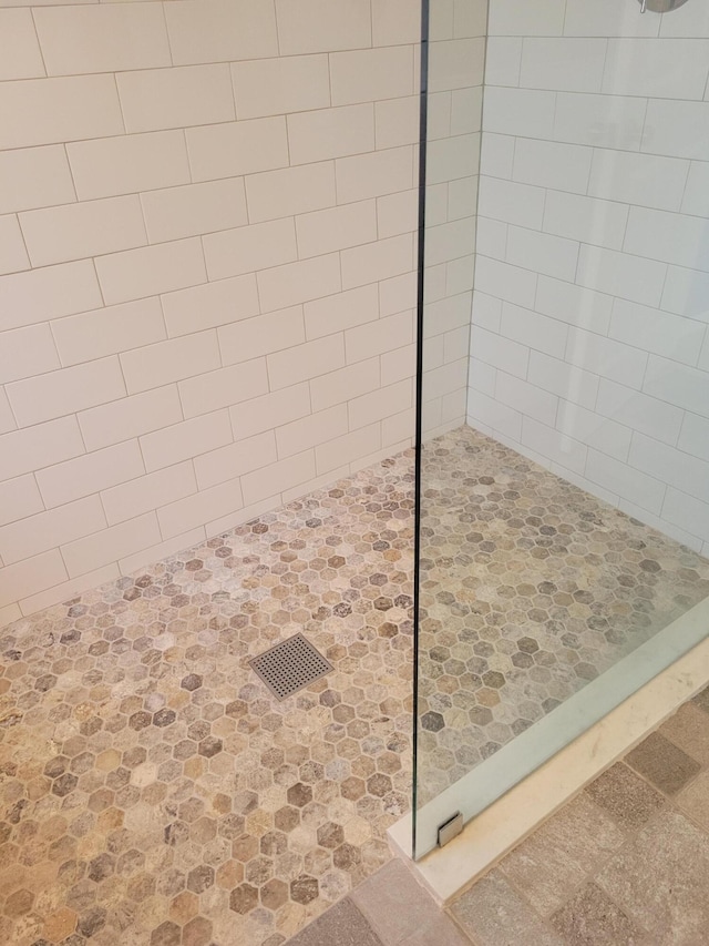 interior details with tiled shower