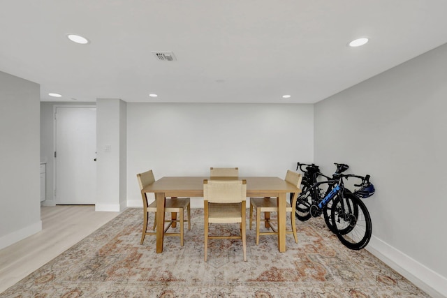 dining area featuring light hardwood / wood-style floors