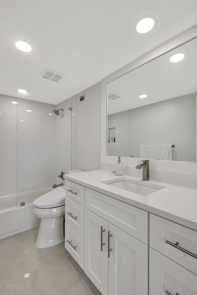 1801 S Flagler Dr Unit 701, West Palm Beach, FL 33401 - full bathroom featuring toilet, visible vents, and vanity