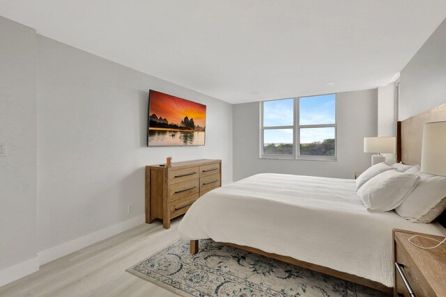 bedroom with hardwood / wood-style floors