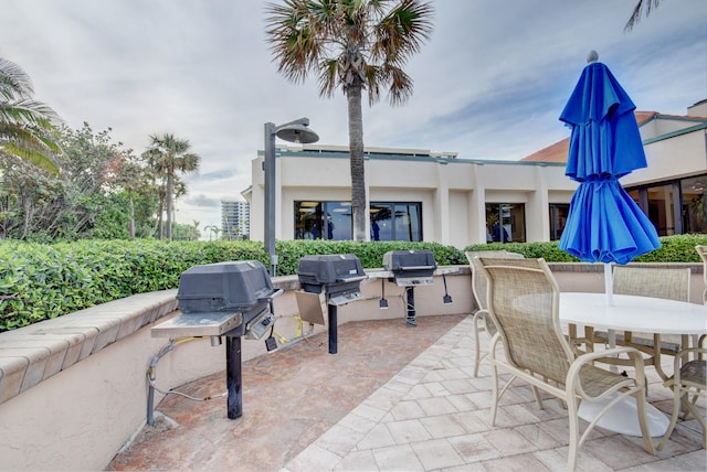 view of patio featuring area for grilling