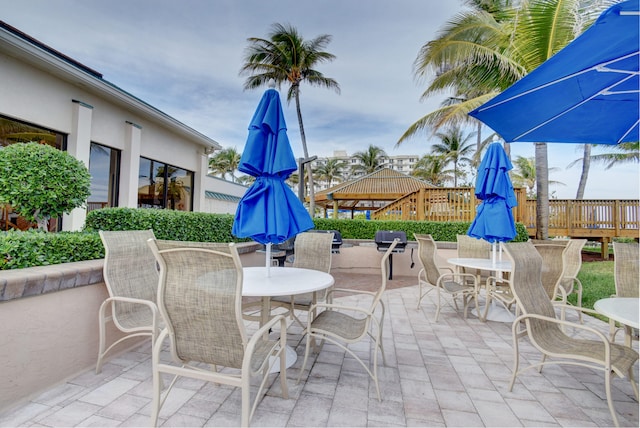 view of patio / terrace featuring a gazebo