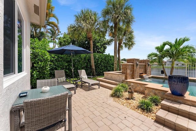 view of patio with fence