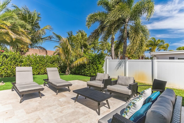 view of patio featuring an outdoor hangout area