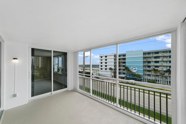 view of unfurnished sunroom