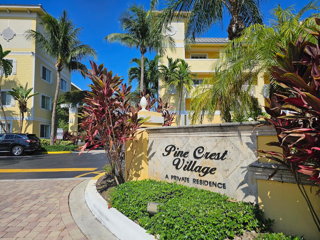 view of community sign