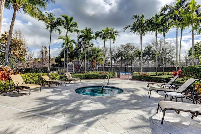 view of pool featuring a patio area