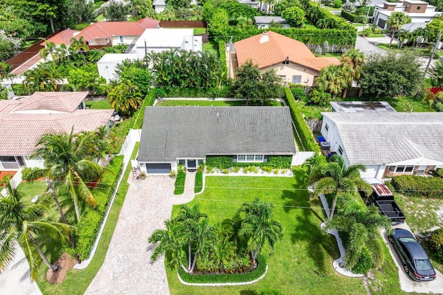 aerial view featuring a residential view