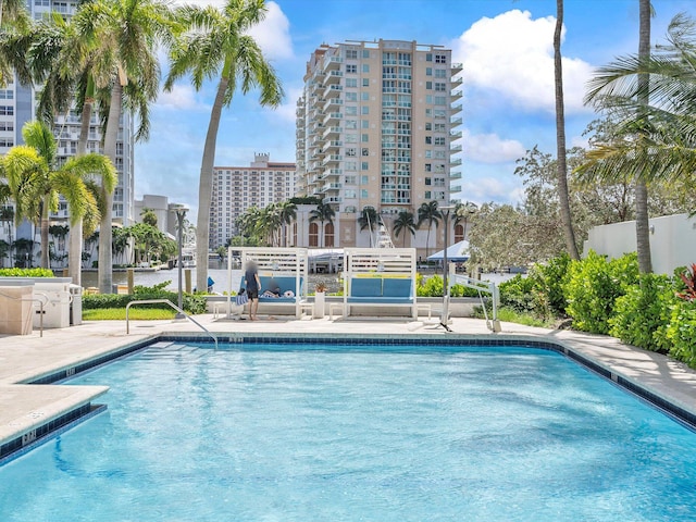 view of pool with a patio