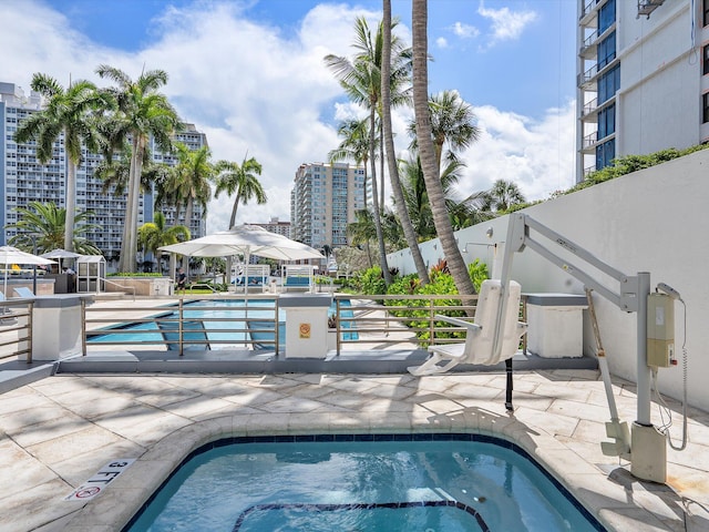 view of pool with a patio