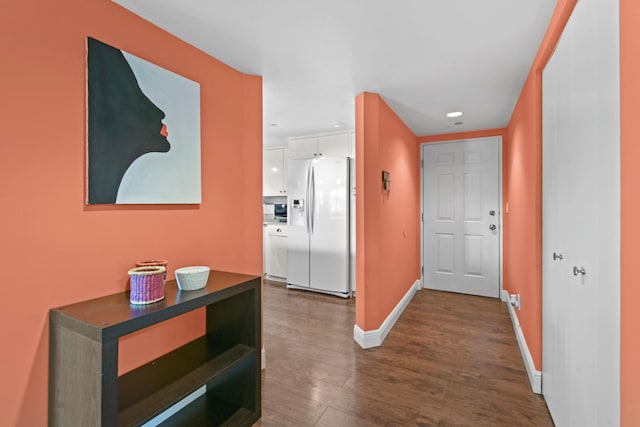 hall featuring dark hardwood / wood-style floors