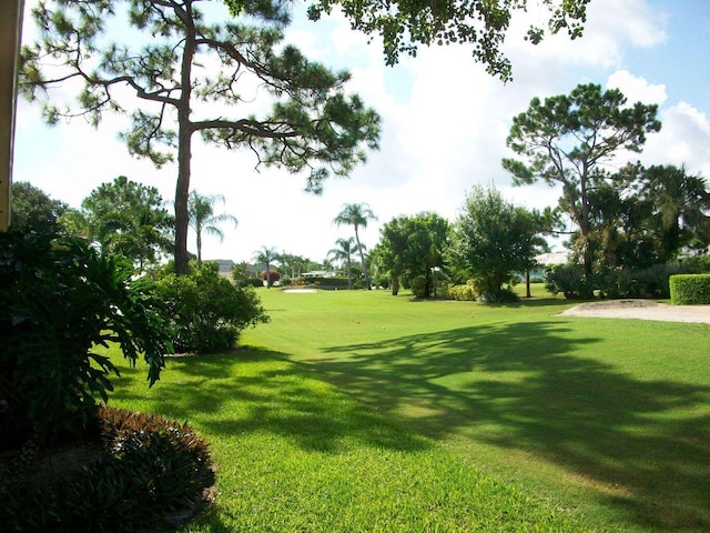 view of property's community featuring a lawn