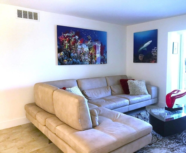 living room featuring hardwood / wood-style flooring