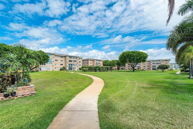 view of community featuring a yard