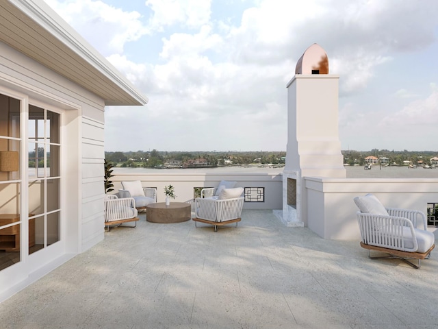 view of patio featuring an outdoor living space