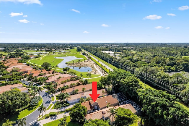 10860 Fairmont Village Dr, Lake Worth, FL 33449 - drone / aerial view featuring a water view and golf course view