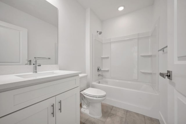 3534 NW 32nd Ave, Okeechobee, FL 34972 - full bath featuring vanity, toilet, washtub / shower combination, recessed lighting, and tile patterned flooring