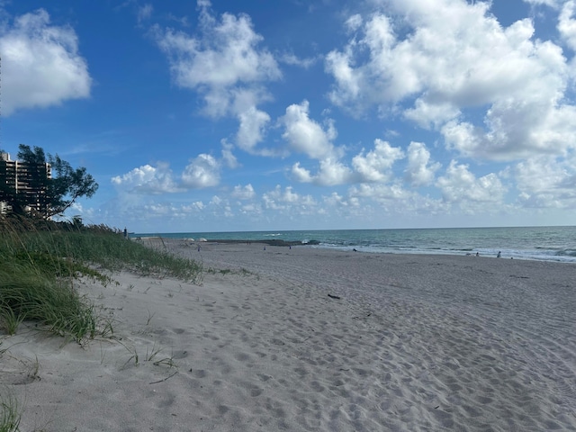 view of water feature featuring a view of the beach