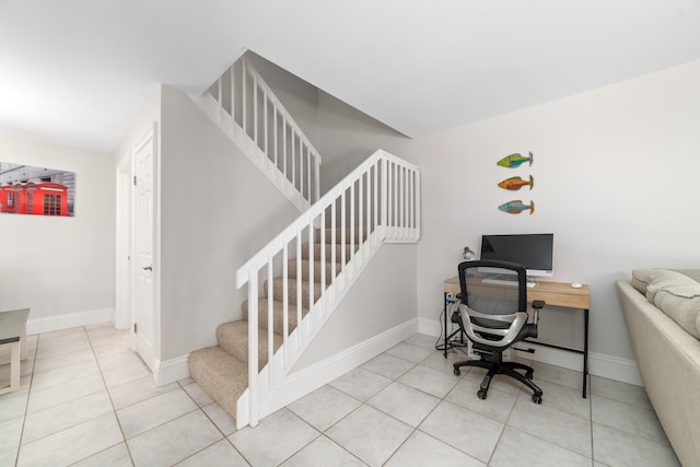 view of tiled office space