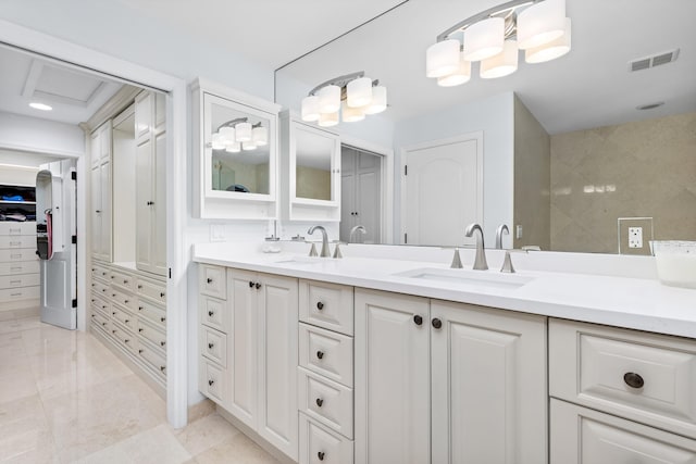 bathroom featuring vanity and tile patterned floors