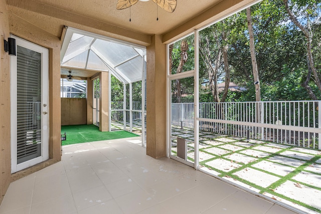 view of patio / terrace with ceiling fan