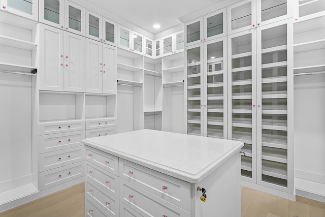 spacious closet with light wood finished floors