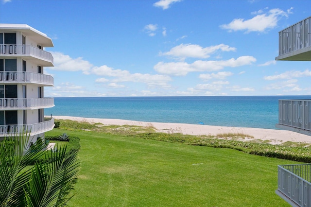 property view of water with a view of the beach