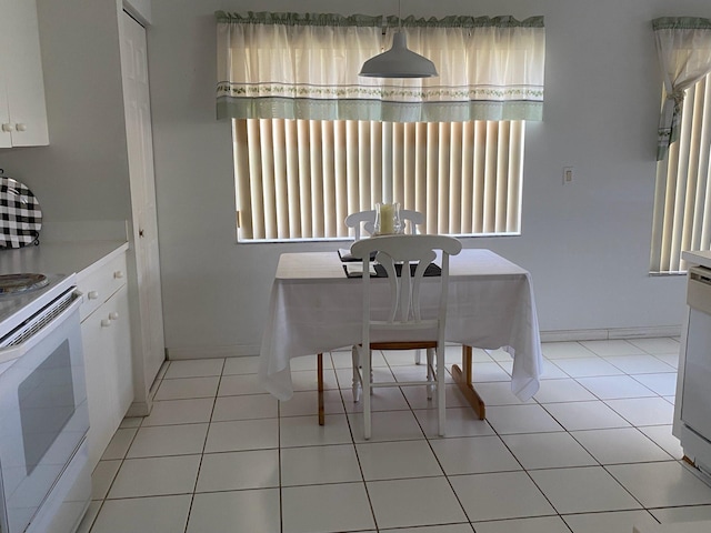 view of tiled dining area