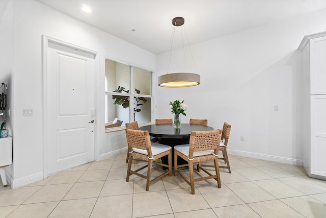 dining room with light tile patterned floors