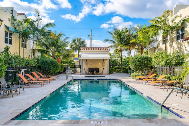 view of pool with a patio