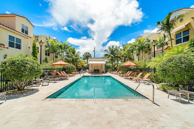 view of pool with a patio area