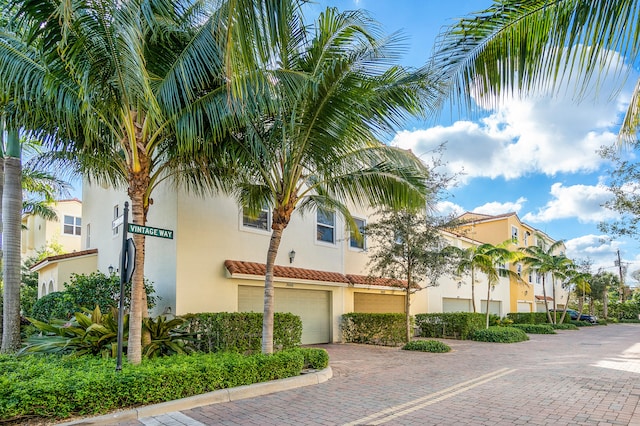 view of property featuring a garage