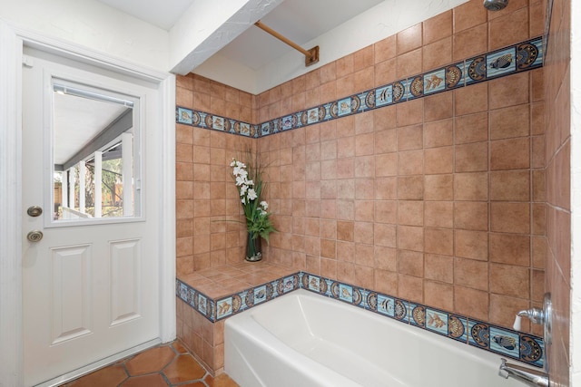 bathroom with tile patterned flooring