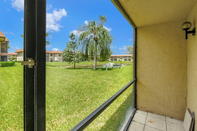 exterior space featuring lofted ceiling