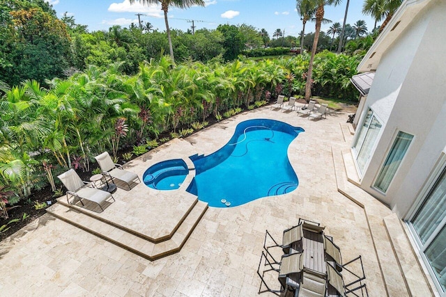 view of pool featuring a patio area