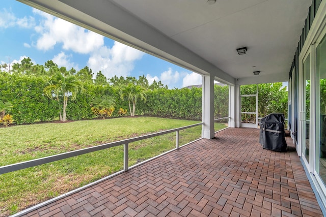 view of patio featuring grilling area