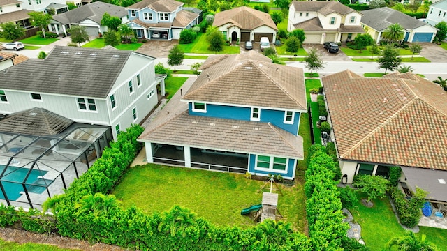 bird's eye view with a residential view