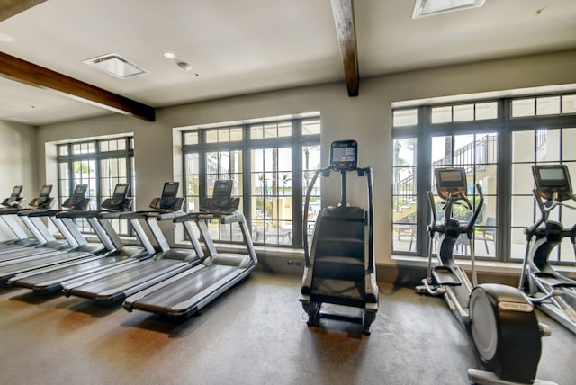 gym featuring plenty of natural light