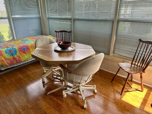 dining room with wood-type flooring