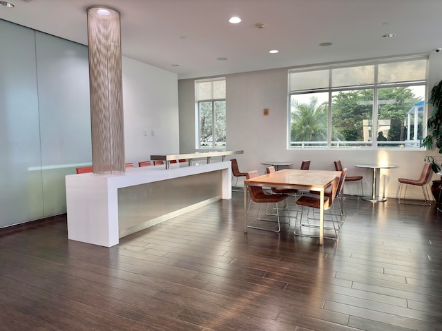 dining room featuring dark hardwood / wood-style flooring