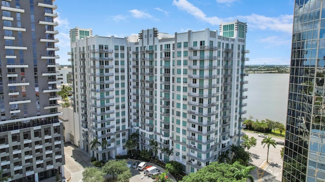 view of property with a water view