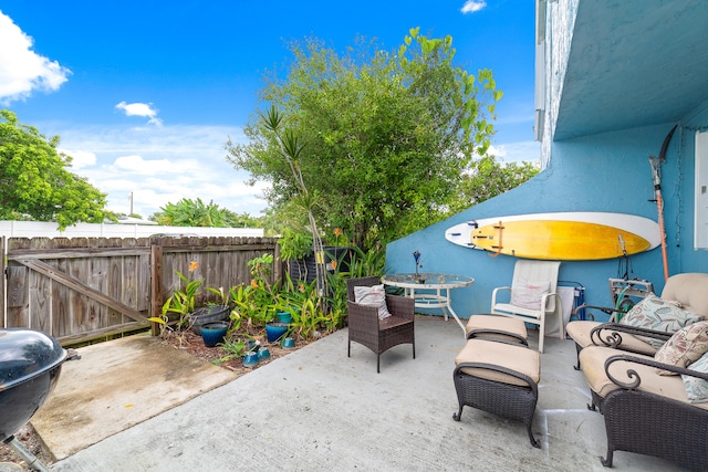 view of patio with area for grilling